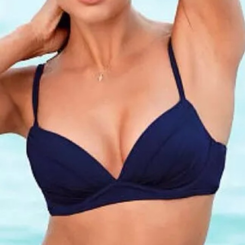 Victoria’s Secret The Angel Convertible Navy Bikini Swimsuit Top Size 36C